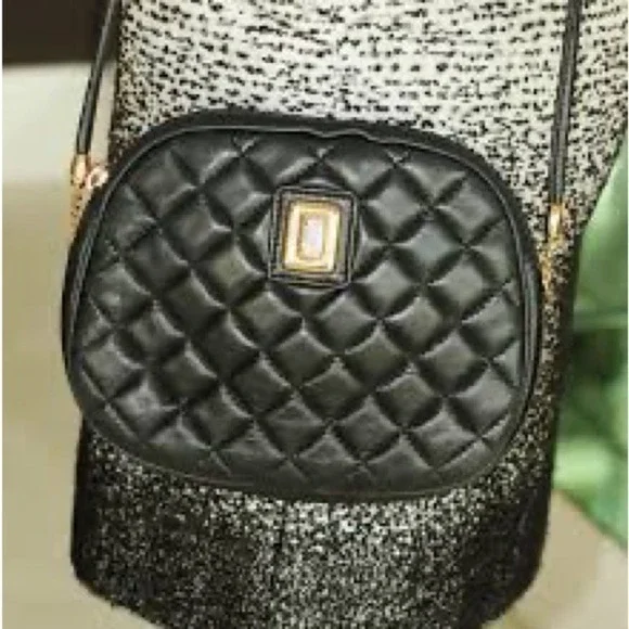 Vintage Judith Leiber Fabulous Small Classic Black Quilted Leather Crossbody Bag